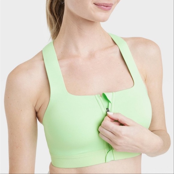 All in Motion Zipper Front Racerback Sports Bra - Picture 6 of 7